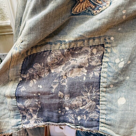 Magnolia Pearl Unbreakable Love Denim Jacket New With Tags - Picture 9 of 16